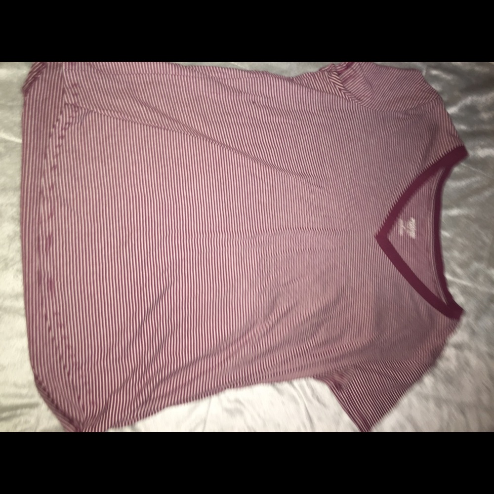 Maroon colored striped t shirt